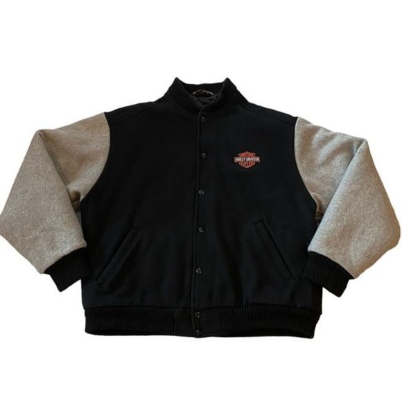 Harley-Davidson Black and Gray Bomber Jacket - Picture 1 of 13